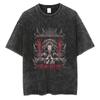 Anime 2024 Estampado Vintage Lavado Camiseta Verano Talla Grande Hombre