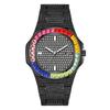 2021 nuevo reloj transfronterizo caja de diamantes de color con pedrería moda clásico comercio exterior explosiones reloj ventas directas de fábrica