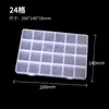 Caja de Almacenamiento de 24 Compartimentos Caja de Plástico PP Contenedor Transparente con Compartimentos Arte de Uñas Pedrería Cuentas Para Cuentas Pequeños Accesorios de Joyería Directo de Fábrica