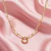 Colar Pingente Minimalista Lele Jewelry para Mulheres, Design Único, Estilo Ins, Corrente de Aço Inoxidável Cool e Luxuosa para Mulheres
