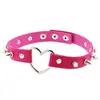 Gargantilla de Cuero PU Ecológico Estilo Harajuku Soft Girl con Tachuelas y Remaches Gargantilla Collar para Clavícula con Forma de Corazón