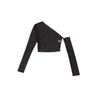 2024 Europeu e Americano sexy curto manga comprida T-shirt estilo europeu e americano transfronteiriço ins personalizado street mesh slim fit top