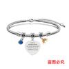 Pulsera Europea y Americana transfronteriza de acero inoxidable hueso de serpiente diamante azul pulsera temporada de graduación conmemorativo regalo festivo grabado acero de titanio al por mayor