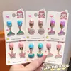 Estilo océano cola de sirena concha estrella de mar aretes para niños sin perforación orejas niñas colgante de perla a prueba de dolor lindos aretes