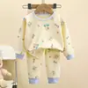 Hagamos Amigos Doble Ahorro Q Conjunto de Ropa Interior de Algodón Puro Antibacteriano que Absorbe el Sudor para Niños y Niñas Ropa de Otoño para Bebé y Pantalones