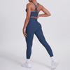 Europa y Estados Unidos Transfronterizo Desnudo Lijado Espalda Cruzada Sujetador Ocio Deportes Pantalones Cadera Ropa Fitness Yoga Conjunto de Dos Piezas