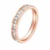 Bestseller transfronterizo: Anillo de acero de titanio con circonita estrellada, anillo de pareja, anillo de diamante simple y elegante, joyería directamente del fabricante