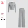 2026 Novo Estilo Aliexpress Amazon Europeu e Americano Suprimento Transfronteiriço Casual Slim-Fit Botão Manga Longa Calça de Perna Larga Conjunto