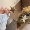 Pinza para el cabello de estrella de cinco puntas de plata de nicho coreano con un acabado de espejo de alta gama, estilo dulce y genial para niñas, pinza de accesorio para el cabello versátil