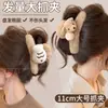 Presilha de cabelo de pelúcia cor de café estilo coreano, um acessório de cabelo sofisticado e versátil para mulheres, tamanho grande, realça o volume do cabelo, estilo presilha de tubarão