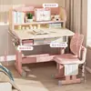 Mesa de Estudio para Niños Escritorio Estudiante de Primaria Escritorio para Escribir en Casa y Juego de Sillas Mesa Dedicada para Estudiar Mesa para Tareas con Altura Ajustable