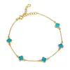 Pulseira de Prata de Lei S925 com Opala de Trevo de Quatro Folhas para Mulheres, Pulseira de Opala Colorida de Alta Qualidade, Presente para Namorada, Atacado de Fábrica de Fontes de Joias