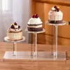 Prateleira Transparente para Armazenamento de Lanches Sobremesas Bolo Rack de Exposição de Amostras Loja de Pães Prateleira de Exposição Acrílica para Elevação Loja de Bolos