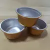 Barril Pequeno Dourado 300ml 350ml Tigela de Folha de Alumínio Espessada e Endurecida Caixa Redonda para Bolo Resistente a Altas Temperaturas Tigela de Folha de Alumínio Aprofundada