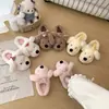 Fufu de leche lindo cachorro peluche cálido algodón pantuflas mujer 2026 otoño nuevo versátil suela gruesa punta cerrada piel pantuflas