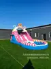Combo de Escorregador Aquático Inflável Infantil Série Doce Rosa Uso Externo em Casa com Piscina Parque Aquático Festa Castelo