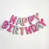 Balões de Feliz Aniversário Dopamina de 16 polegadas Conjunto de Letras em Inglês de Folha de Alumínio Suprimentos de Decoração para o Primeiro Aniversário do Bebê
