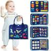 Tablero de aprendizaje de fieltro Montessori transfronterizo, juguetes de dinosaurios para niños, educación temprana, práctica de habilidades para la vida, vestirse, tablero de fieltro ocupado