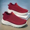 Transfronterizos Tallas Grandes 47 Otoño Nuevo Transpirables Suela Ancha Horma Ancha Zapatos Tipo Calcetín Slip-on Zapatos Deportivos Zapatos de Correr para Parejas