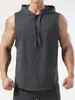 Colete com Capuz Masculino Esportivo de Verão Moletom Camisa de Basquete Top Fino sem Mangas Tamanho Grande Camiseta