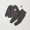 Conjunto de Ropa de Casa de Algodón Puro para Bebés y Niños Anyang, Nuevo Estilo Primavera y Otoño, Ropa Interior para Niños y Niñas, Pijama de Cintura Alta con Protección para la Barriga