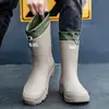Botas de Lluvia para Pareja de Moda Transfronteriza para Hombre para Exteriores Impermeables Zapatos de Pesca para Hombre de Suela Gruesa Antideslizantes Zapatos de Goma para Cocina Impermeables Zapatos para Lavado de Autos