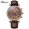 Reloj multifuncional para hombre Dawn de tres ojos reales y seis agujas, fase lunar, calendario, cronógrafo, negocio, en vivo, transfronterizo, fabricantes, reloj de cuarzo