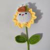 Buquê de flores de girassol de coelho tecido à mão, haste dobrável, próspero, fio Tang, decoração de casa, buquê acabado