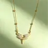 Corrente de Cintura com Corrente de Contas Redondas Estilo Doce e Cool para Mulheres Verão Novo Pingente de Asas de Anjo de Metal Corrente Corporal Emagrecedora Acessório de Cintura