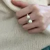 Anel Corrente com Franja Doce e Fashion para Mulheres, Geométrico Estiloso, Anel Aberto Versátil para Empilhar, Anel para Dedo Indicador