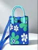 Bolso de Teléfono Móvil a Cuadros para Mujer Bolso Cruzado de Hombro Pequeño Lindo Ligero Bolso Tejido Bolso de Punto