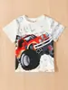 2024 Nuevo Estilo de Verano Sencillo Falso Dos Piezas Estampado Camiseta de Manga Corta para Niños Tops de Manga Corta para Niños Ra01