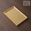 Bandeja de té casera para teteras, tazas de té, frutas, plato de postre de alta gama, posavasos tejido de bambú con asa octogonal
