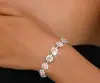 2025 Popular Europeo y Americano Collar Pendientes Pulsera de Diamantes de Imitación Completos Flor de Diamante Completa Juego Multicolor Fabricante Mayorista