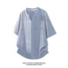 Llegada Nueva Verano 2026 Estilo Hong Kong Talla Grande Cuello en V Hueco Manga Corta M-5X