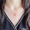 Collar de Calabaza de la Fortuna y la Prosperidad de Gama Alta, Cadena para Clavícula, Pendientes Versátiles de Lujo Ligero Tachonados con Diamantes, Pulsera de Ágata Roja, Pendientes Largos