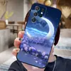 Aplicable para Funda de Teléfono Samsung S25 Ultra A57 Cubierta Protectora S24 Cielo Estrellado Mar de Flores TPU Suave S26 PLUS Luna