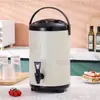 Balde de aço inoxidável para leite de soja, balde de chá com isolamento de camada dupla para bebidas quentes e frias, balde isolado para lojas de milk tea, de grau comercial, grande capacidade