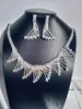 Moda Europea y Americana Pedrería Elegante de Moda de Gama Alta Completamente de Diamante Accesorios para Vestido de Pasarela Conjunto de Collar y Pendientes de Cristal