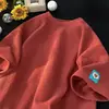 Camiseta de Manga Curta para Meninos, Tecido Waffle, Corte Solto, Peso Pesado, Top de Meia-Manga Juvenil