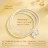Pulsera de Plata de Ley con Ábaco 'Tres Vidas Tres Mundos Hazte Rico' para Mujer Plata Pura 9999 Estilo Chino Nuevo Lujo Ligero Regalo de Gama Alta para Novia