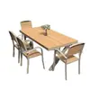 Mesas y Sillas de Plástico Madera Anticorrosivas para Exteriores, Mesas y Sillas de Comedor de Ocio para Patio y Jardín, Juego de Mesa y Sillas de Té al Aire Libre para Terraza de Villa