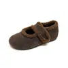 Zapatos Waiwai Girl 3855-3 de Suela Gruesa con Plataforma Interna y Pelo para Mujer para Usar Afuera Zapatos de Algodón Forrados de Borrego para Mantener el Calor Zapatos Mary Jane