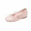 Deslumbrantes sapatos Mary Jane com laço duplo que aumentam a altura, novo modelo 2026, sapatilhas femininas de bico redondo em couro genuíno