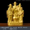 Adorno de Latón Puro de Cinco Vías del Dios de la Riqueza y la Fortuna, Estatua del Dios de la Riqueza, Decoración Feng Shui para la Entrada de la Sala de Estar del Hogar