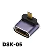 Adaptador HDMI 8K de Alta Definición Macho a Hembra Tipo Codo Tipo C Tipo D TV Computadora Proyector Pantalla Tipo U Proyección Uhd2.1