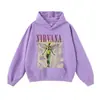Sudadera con capucha de calle europea y americana Otoño e Invierno Sudadera con estampado de banda de ángel Diseño de sudadera Callejera Retro Talla grande Holgada
