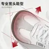 Zapatillas de entrenamiento alemanas de cabeza ancha para hombre, otoño, talla grande, horma ancha, zapatos blancos, no aprietan el empeine, superficie de cuero, ensanchados, zapatos casuales deportivos