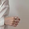 Anillo de Dedo Índice con Índice de Letra Mobius Estilo Coreano para Viajeros, Moda Retro Hip-Hop con Forma de Corazón Abierto, Accesorio Creativo