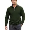 Suéter de punto teñido en hilo TK para hombre transfronterizo, otoño/invierno, cuello alto, talla grande, transpirable, elástico, manga larga, capa base, sudadera deportiva